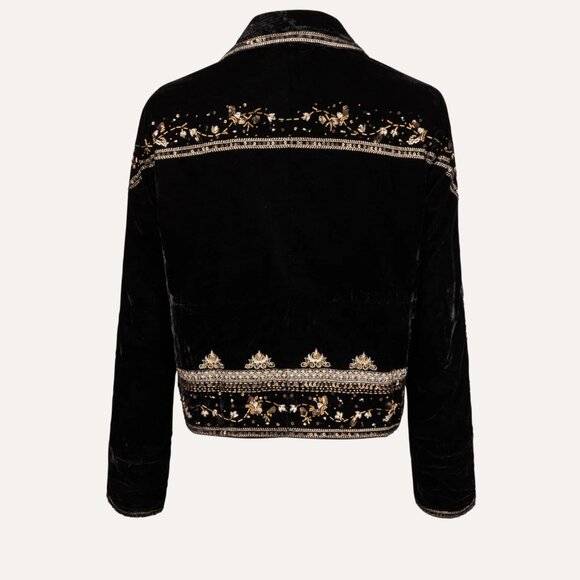 NWT   Free People Maxxie Embellished Velvet Jacket – Black/Gold  Small SOLD OUT - Picture 11 of 16